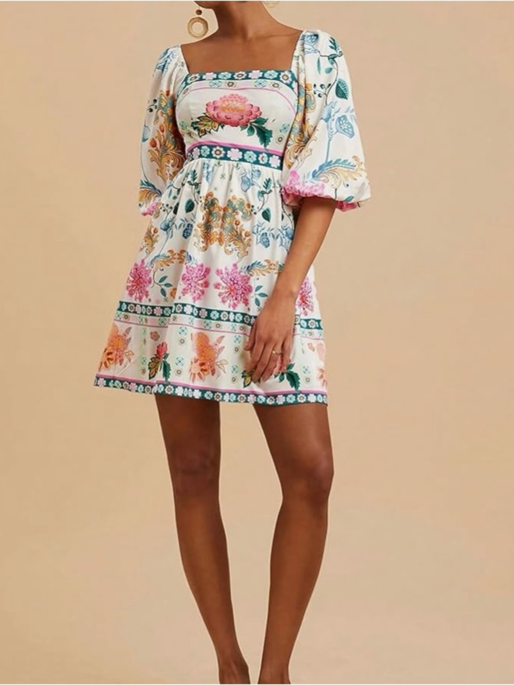 Floral puff sleeve Summer dress